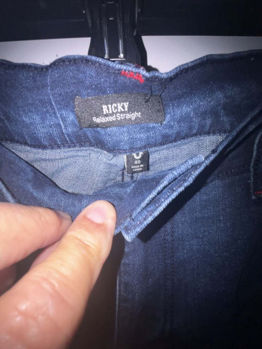 True Religion Ricky Relaxed Straight Dark Wash Jeans Size 40